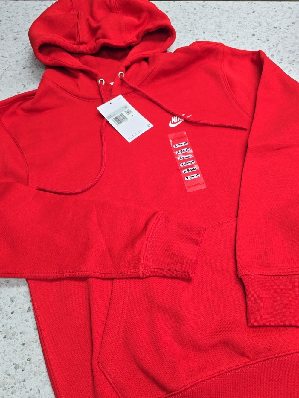 Nike Red Pullover Hoodie with White Swoosh - Picture 3 of 4
